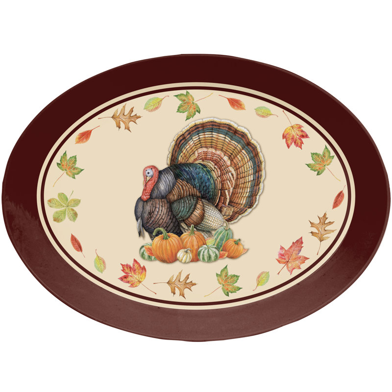 Creative Converting Turkey Oval Plastic Disposable Dinner Plate Wayfair